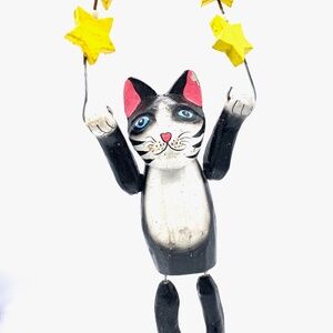 Monkey Business Cat halo Christmas Ornament